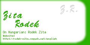 zita rodek business card